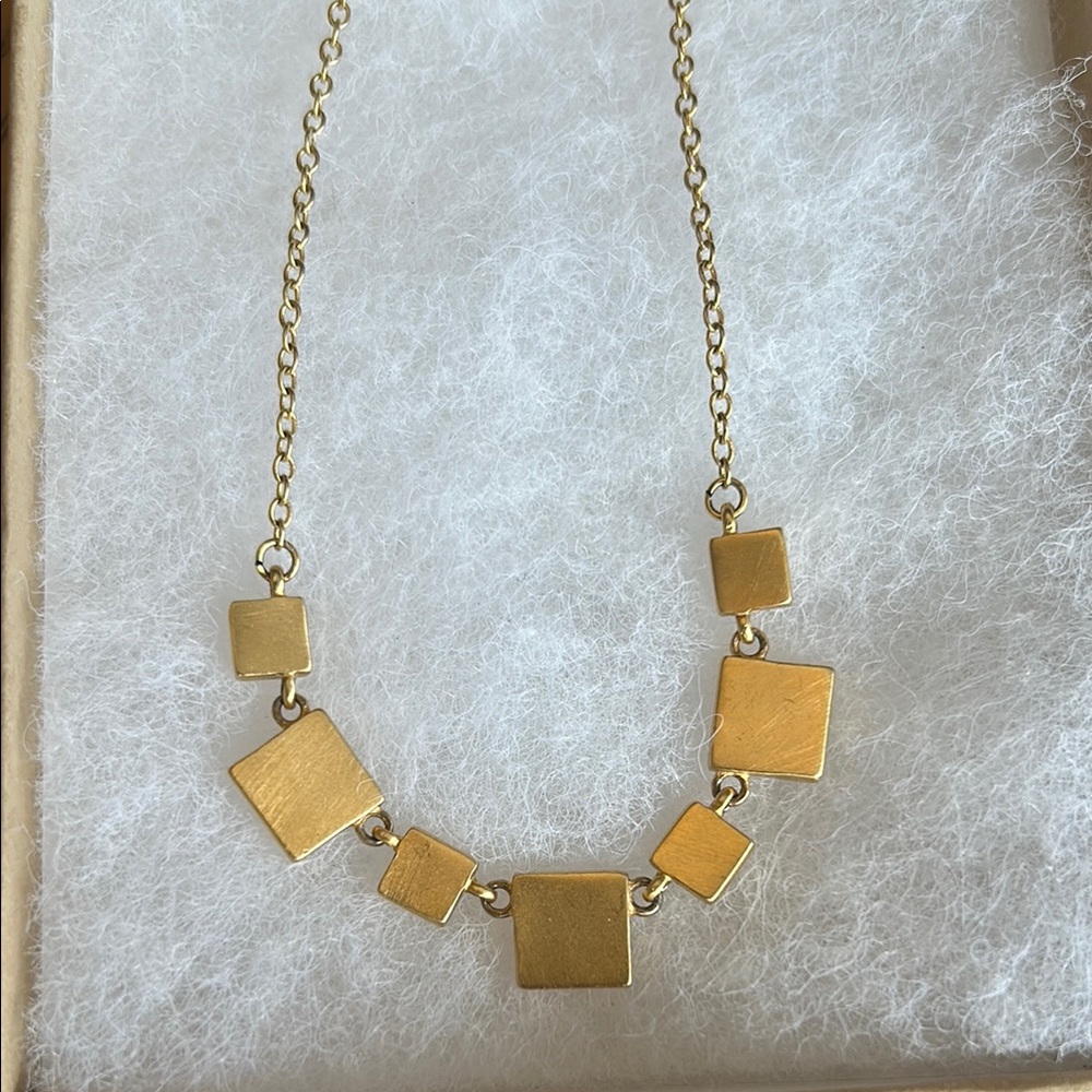 Gold Minimalist Necklace with Geometric Pendants